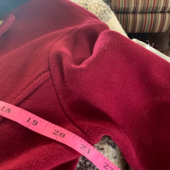 VTG LRL Sweater Blazer Red Military-Style Velvet Collar Gold Buttons L Preppy - Picture 12 of 14